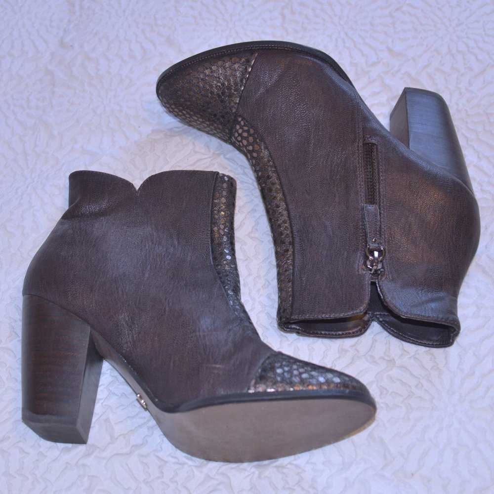 Ina Original Bronze Snake Pattern Block Heel Boot… - image 5